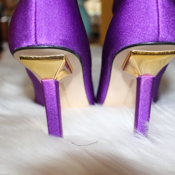 Good American , Neoprene Purple Bootie Kickstand + Dust bag New in box - Picture 5 of 11